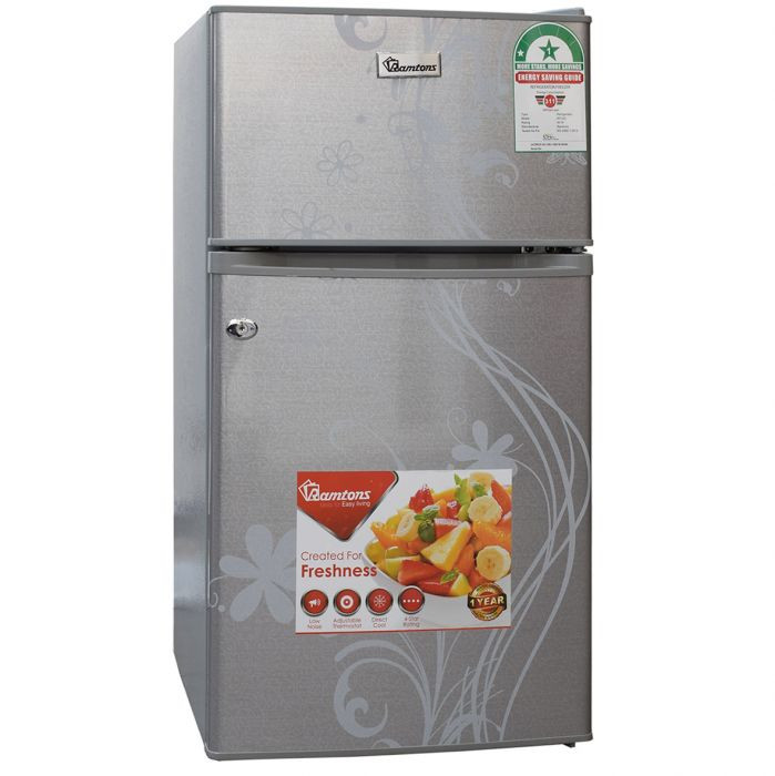 RAMTONS 90 LITRES DOUBLE DOOR DIRECT COOL FRIDGE, SILVER- RF/222